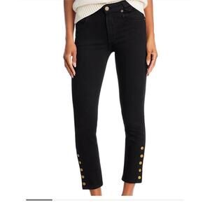 Frame Snapped High Rise Cropped Stretch Jeans sz 30